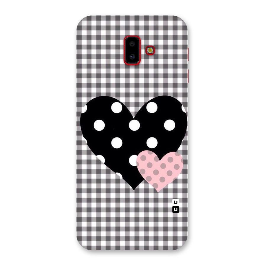 Polka Check Hearts Back Case for Galaxy J6 Plus