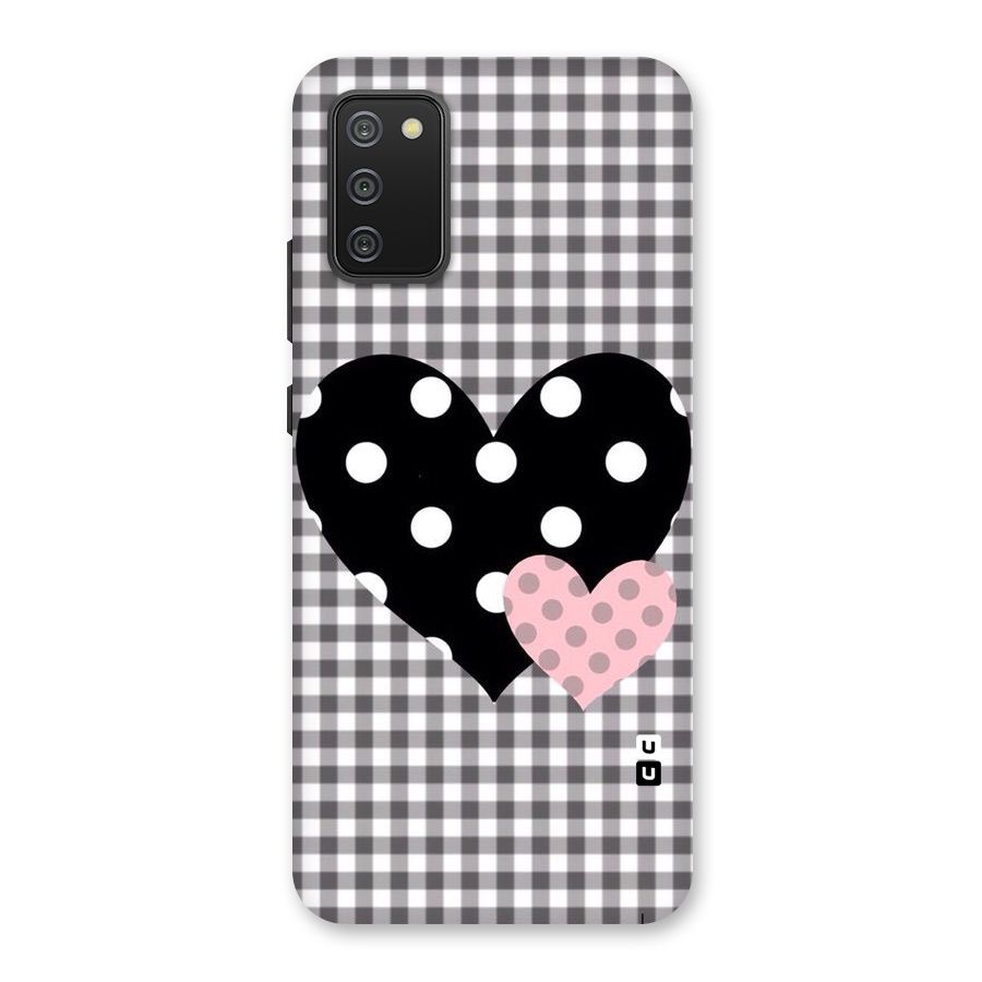 Polka Check Hearts Back Case for Galaxy M02s