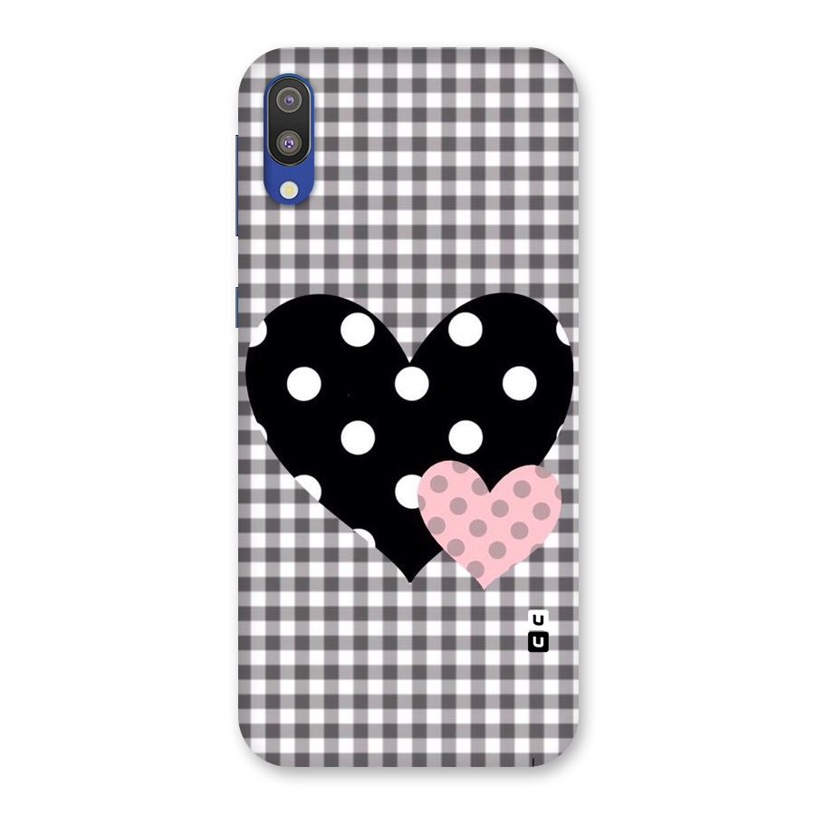 Polka Check Hearts Back Case for Galaxy M10