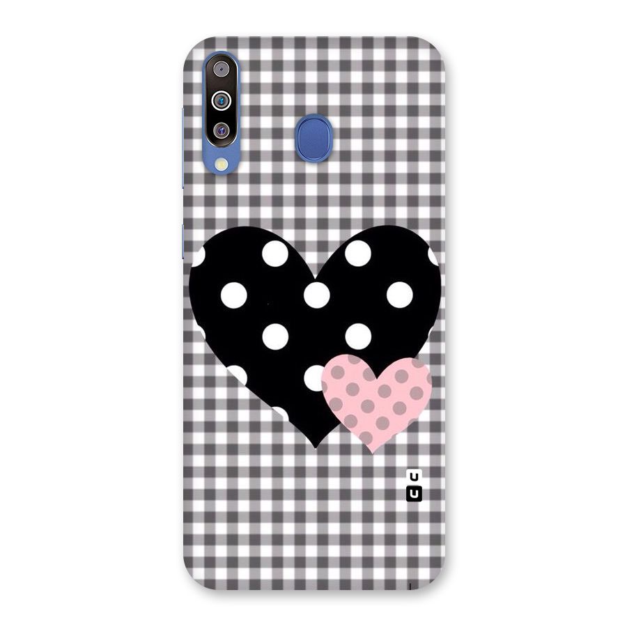 Polka Check Hearts Back Case for Galaxy M30