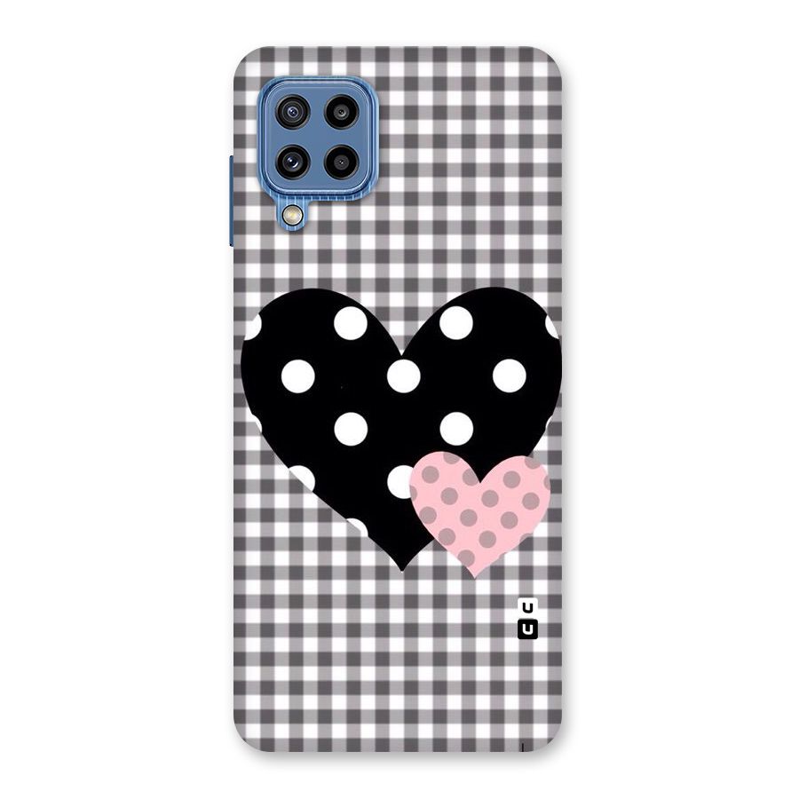 Polka Check Hearts Back Case for Galaxy M32