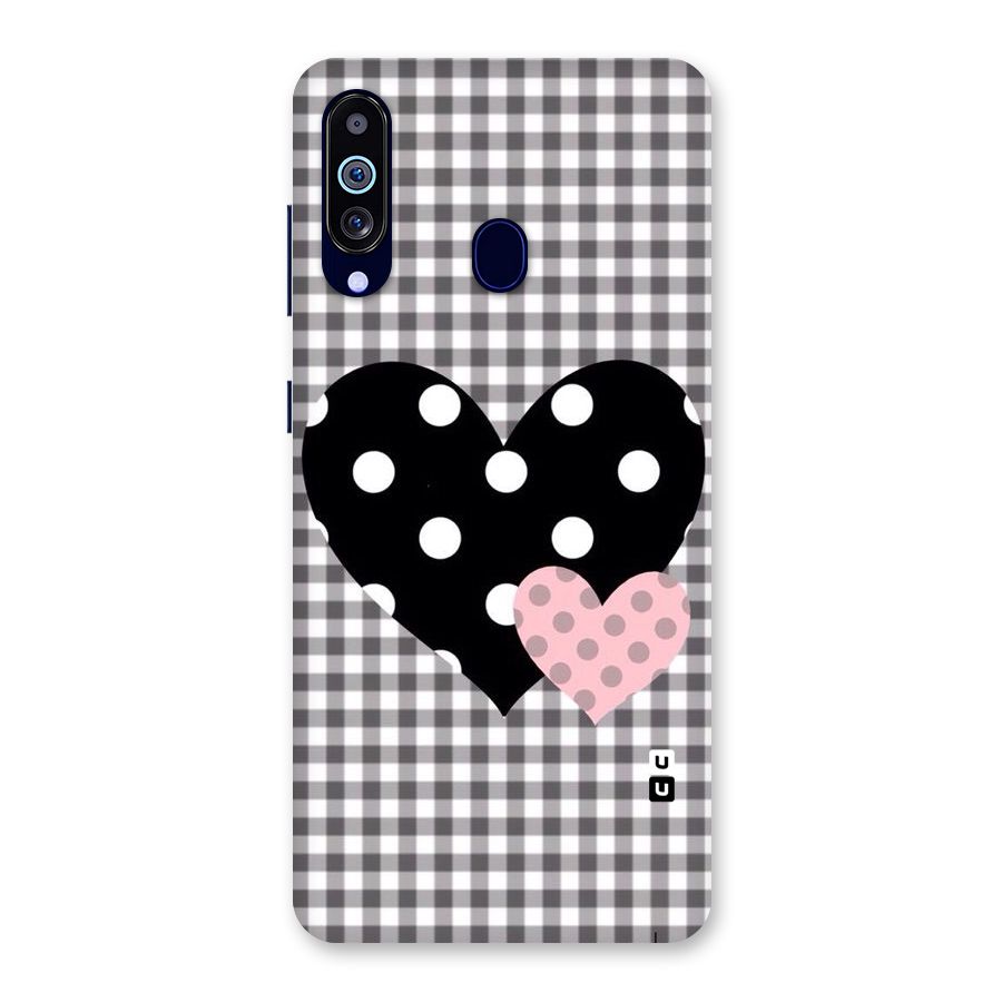 Polka Check Hearts Back Case for Galaxy M40