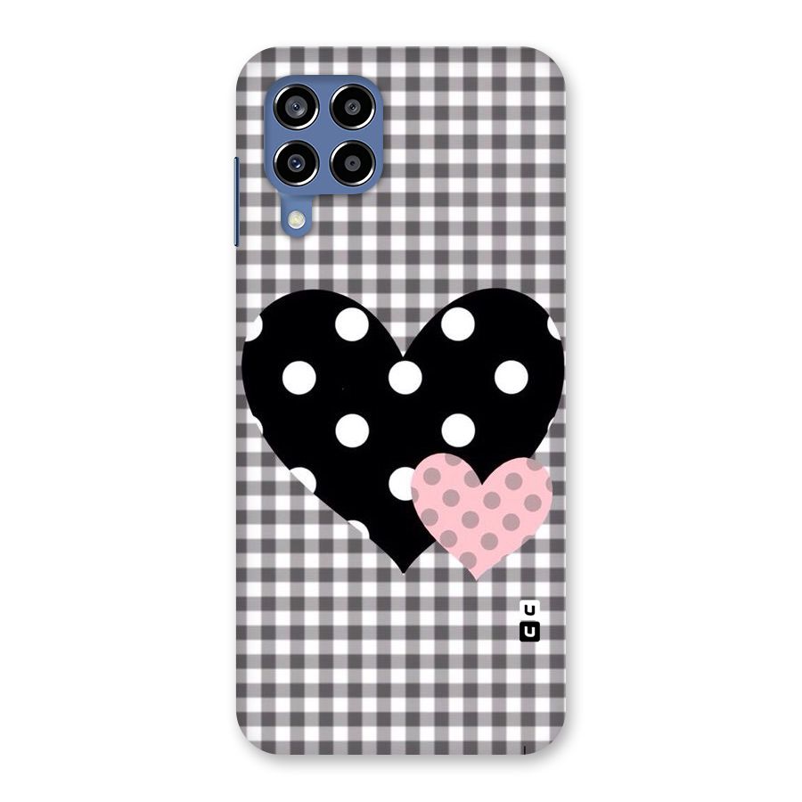 Polka Check Hearts Back Case for Galaxy M53 5G