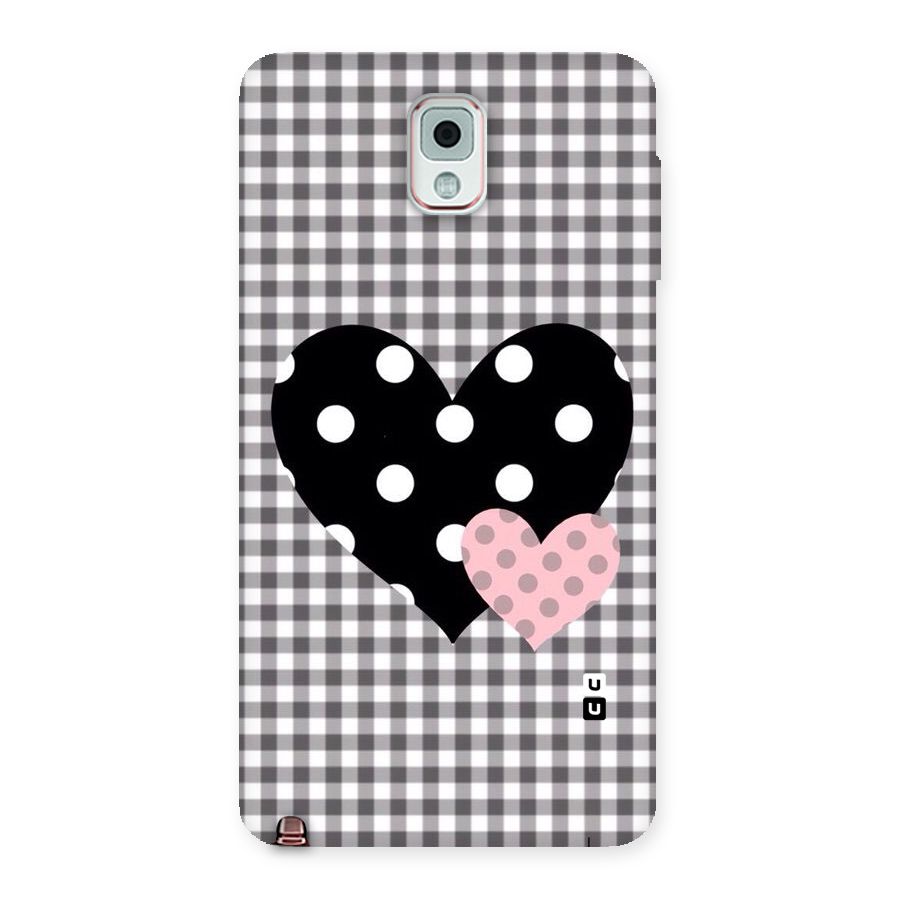 Polka Check Hearts Back Case for Galaxy Note 3