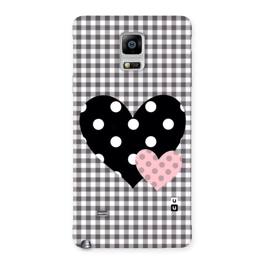 Polka Check Hearts Back Case for Galaxy Note 4