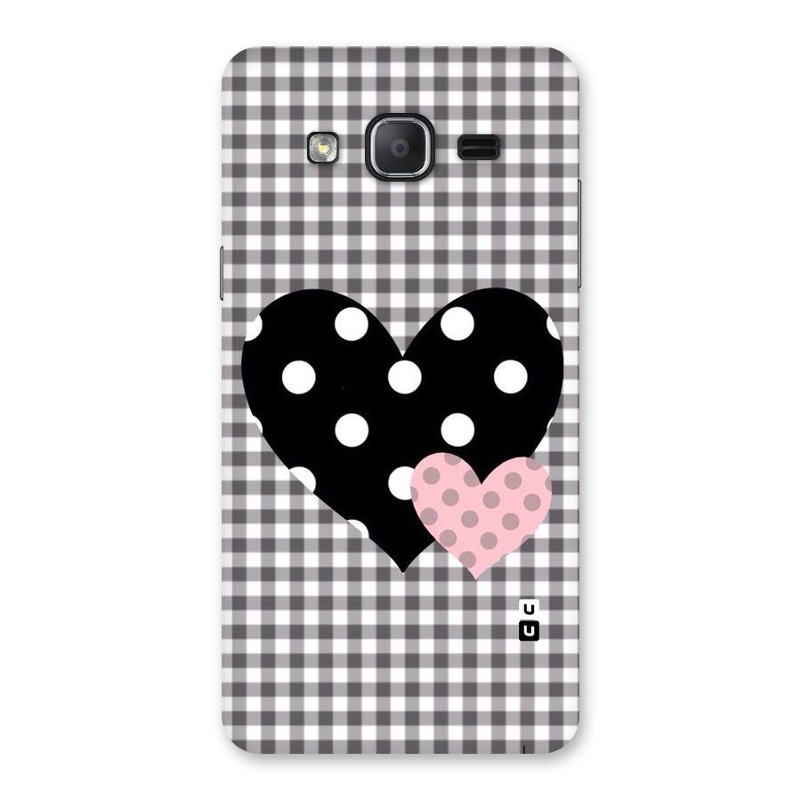 Polka Check Hearts Back Case for Galaxy On7 2015
