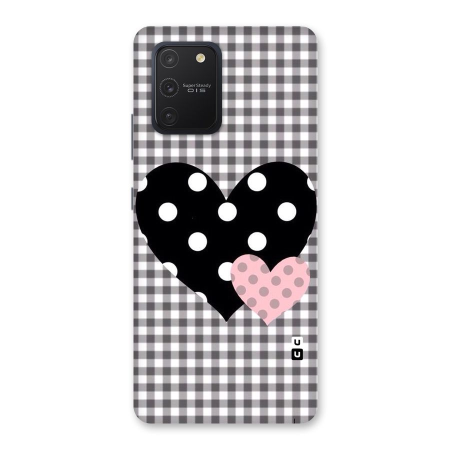 Polka Check Hearts Back Case for Galaxy S10 Lite