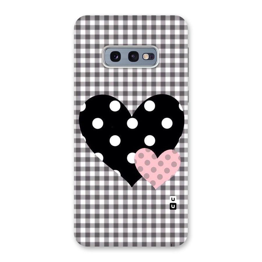 Polka Check Hearts Back Case for Galaxy S10e