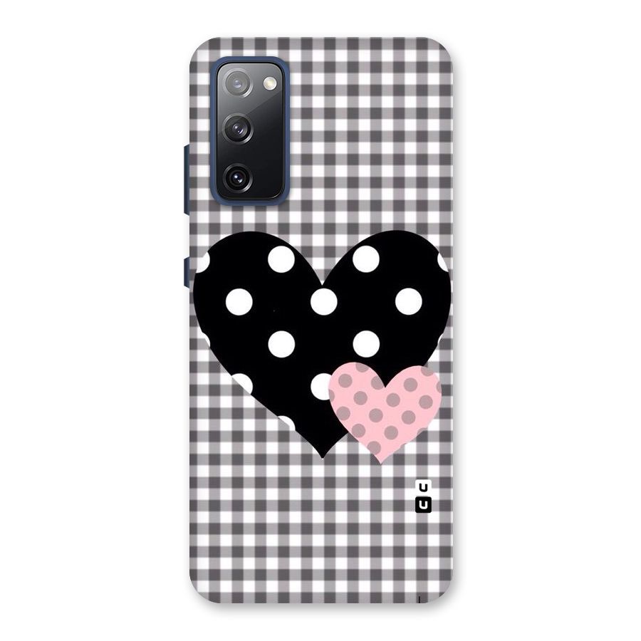 Polka Check Hearts Back Case for Galaxy S20 FE