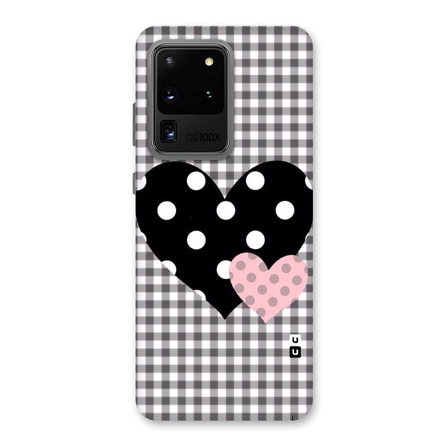 Polka Check Hearts Back Case for Galaxy S20 Ultra