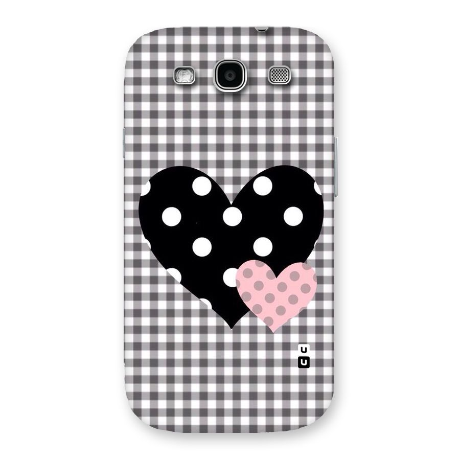 Polka Check Hearts Back Case for Galaxy S3