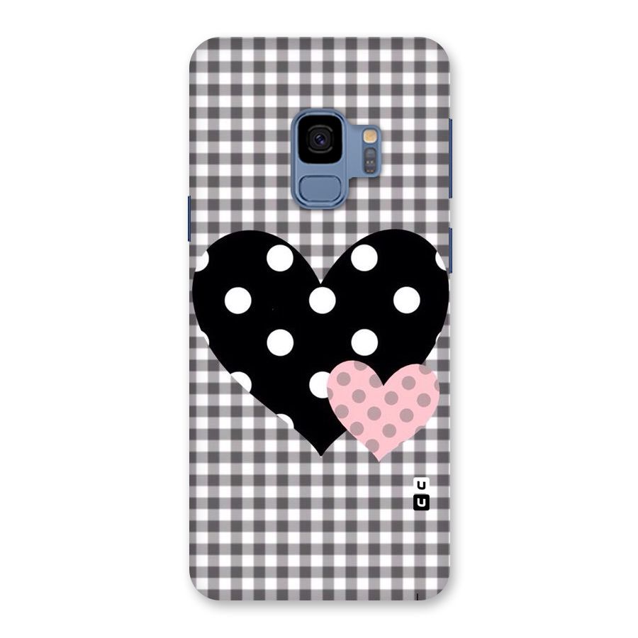 Polka Check Hearts Back Case for Galaxy S9