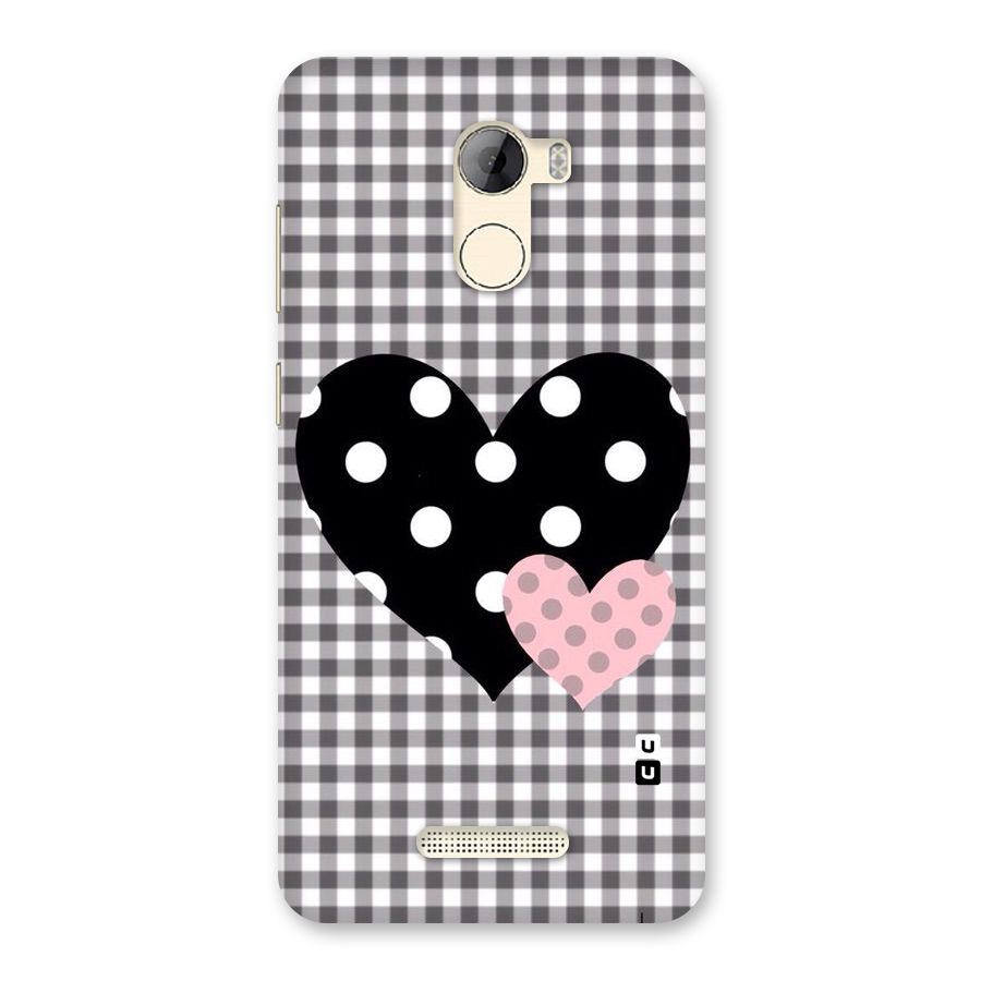 Polka Check Hearts Back Case for Gionee A1 LIte