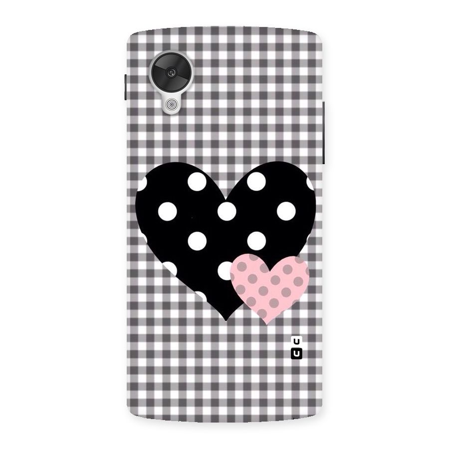 Polka Check Hearts Back Case for Google Nexsus 5