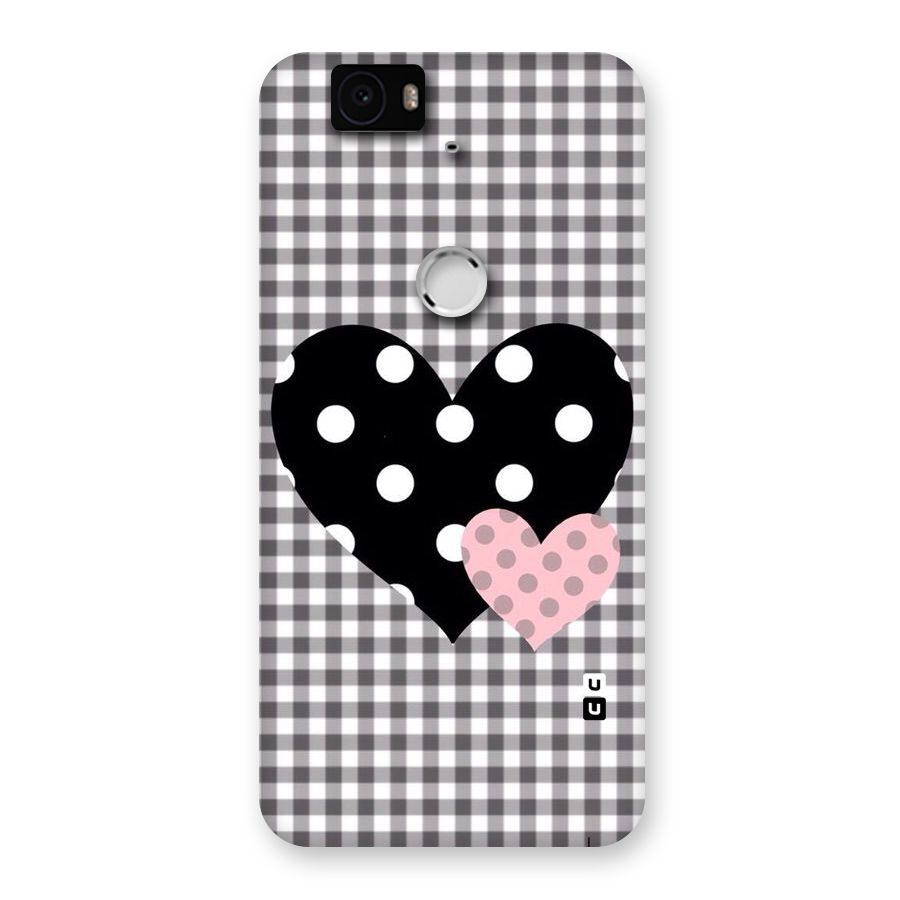 Polka Check Hearts Back Case for Google Nexus-6P