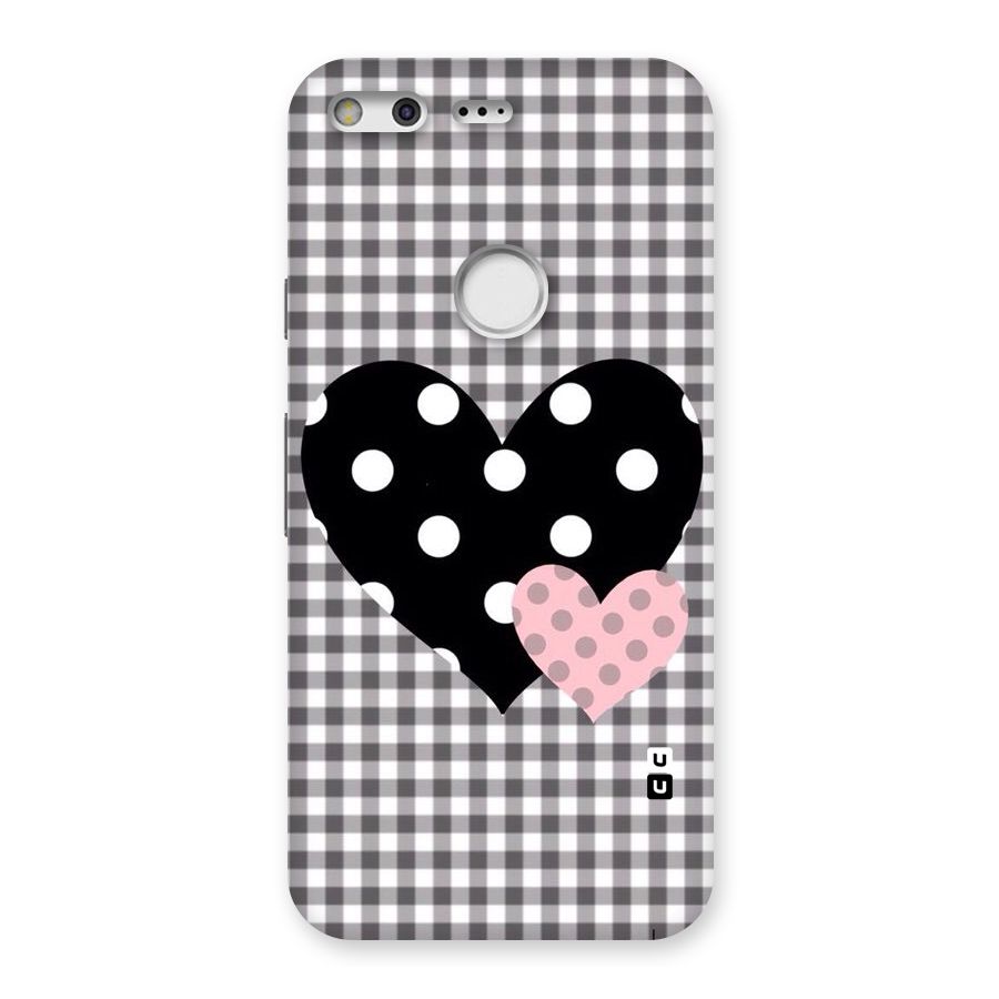 Polka Check Hearts Back Case for Google Pixel