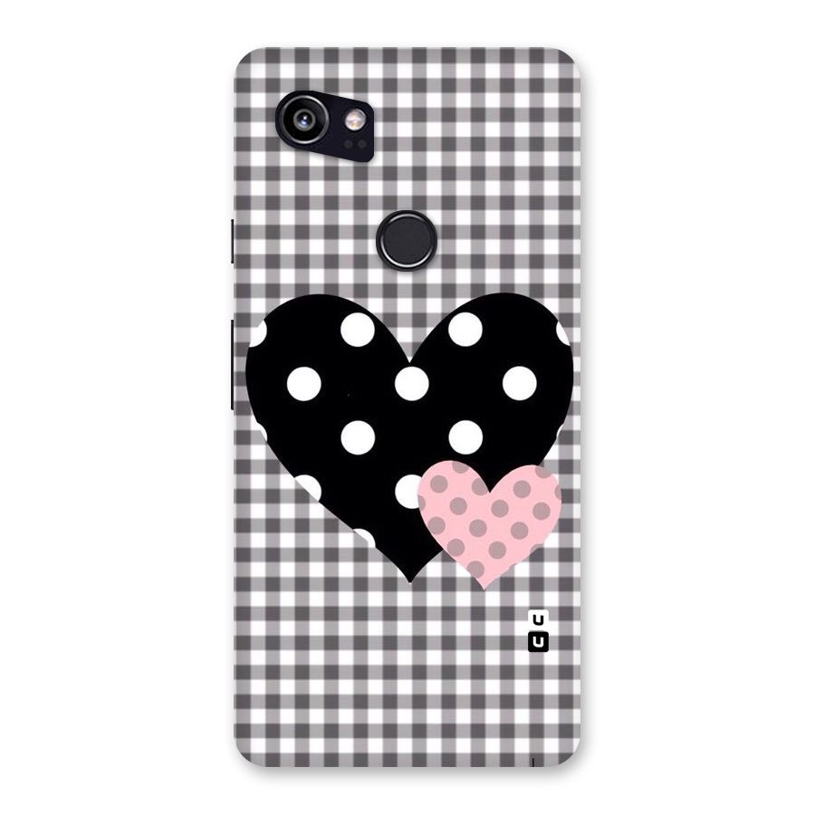 Polka Check Hearts Back Case for Google Pixel 2 XL