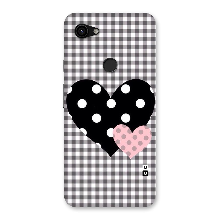 Polka Check Hearts Back Case for Google Pixel 3a XL