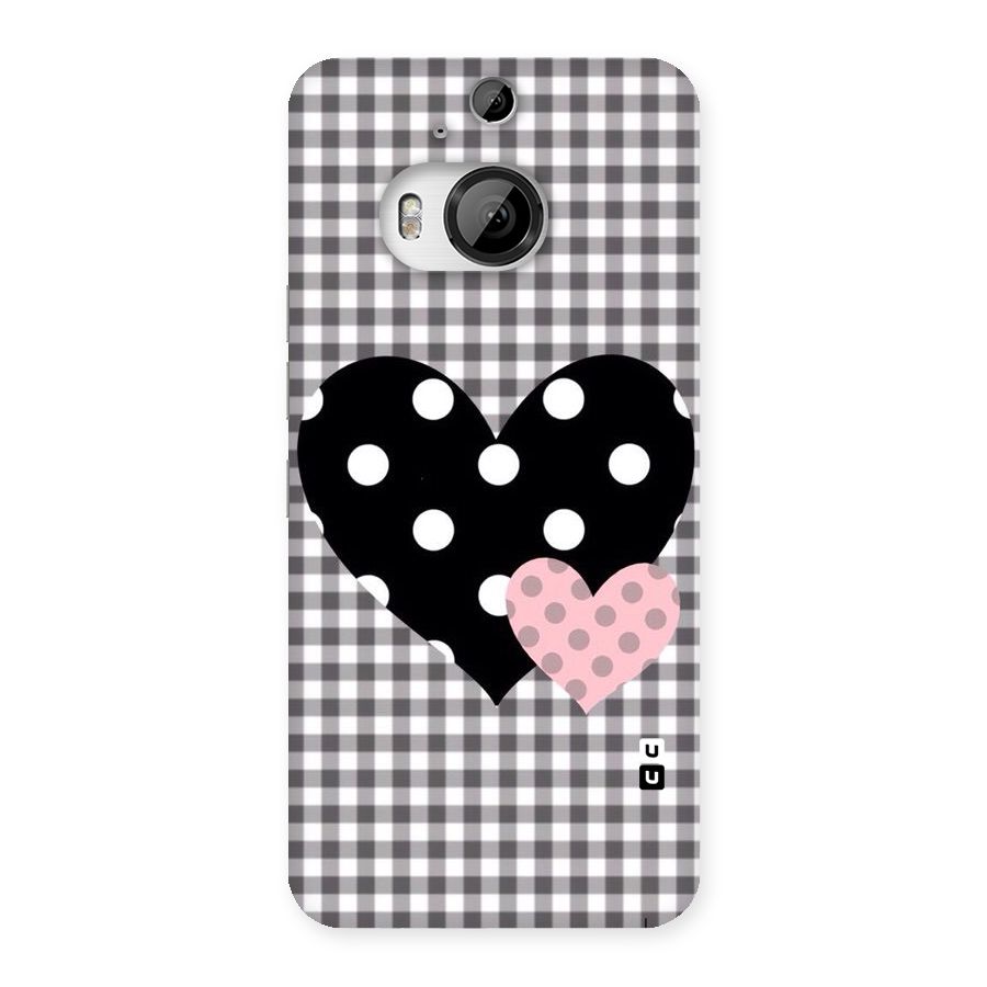 Polka Check Hearts Back Case for HTC One M9 Plus