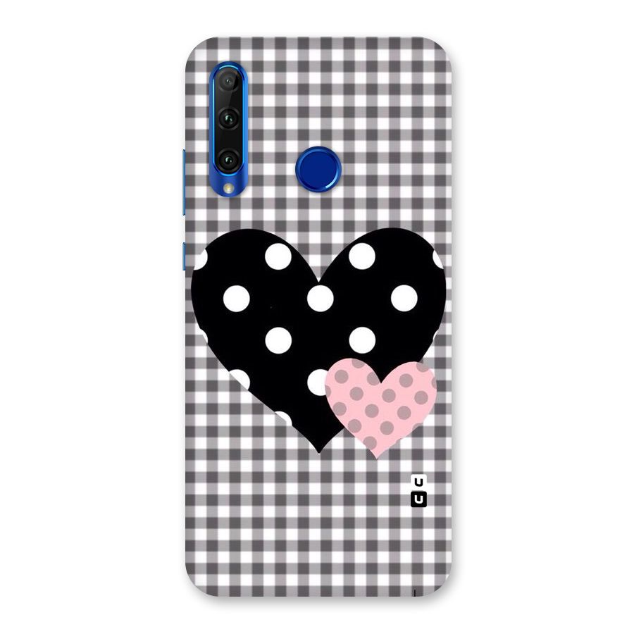 Polka Check Hearts Back Case for Honor 20i