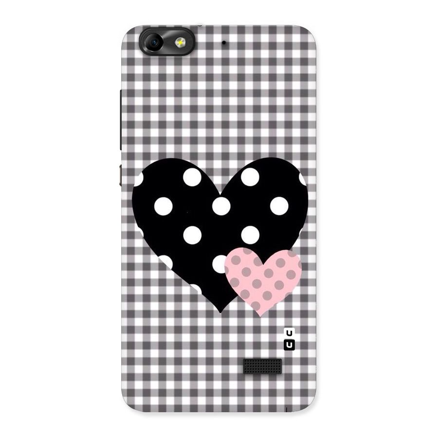 Polka Check Hearts Back Case for Honor 4C