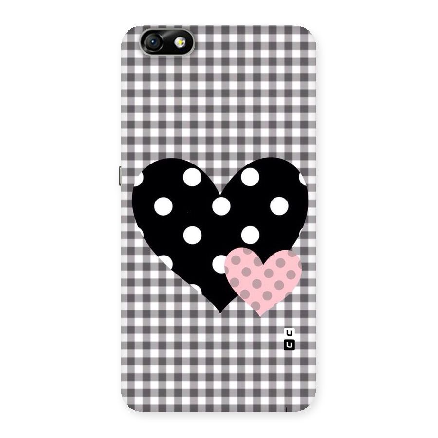 Polka Check Hearts Back Case for Honor 4X