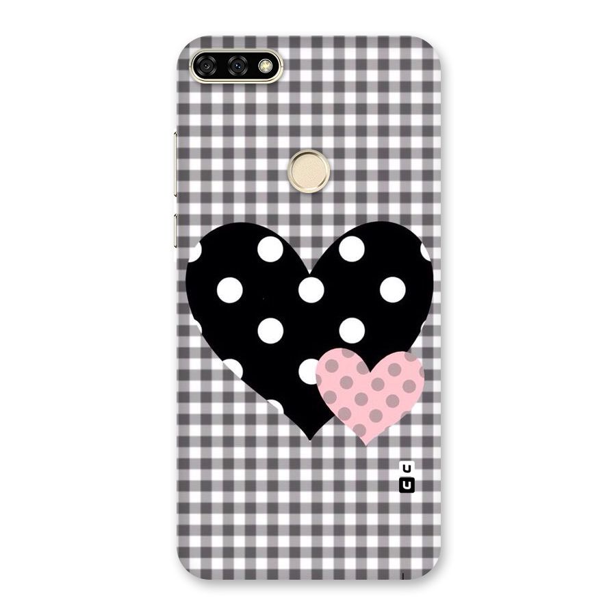 Polka Check Hearts Back Case for Honor 7A