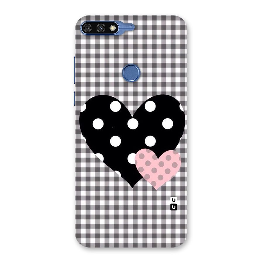 Polka Check Hearts Back Case for Honor 7C