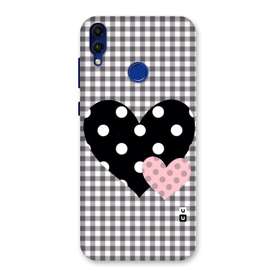 Polka Check Hearts Back Case for Honor 8C