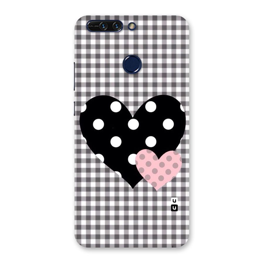 Polka Check Hearts Back Case for Honor 8 Pro