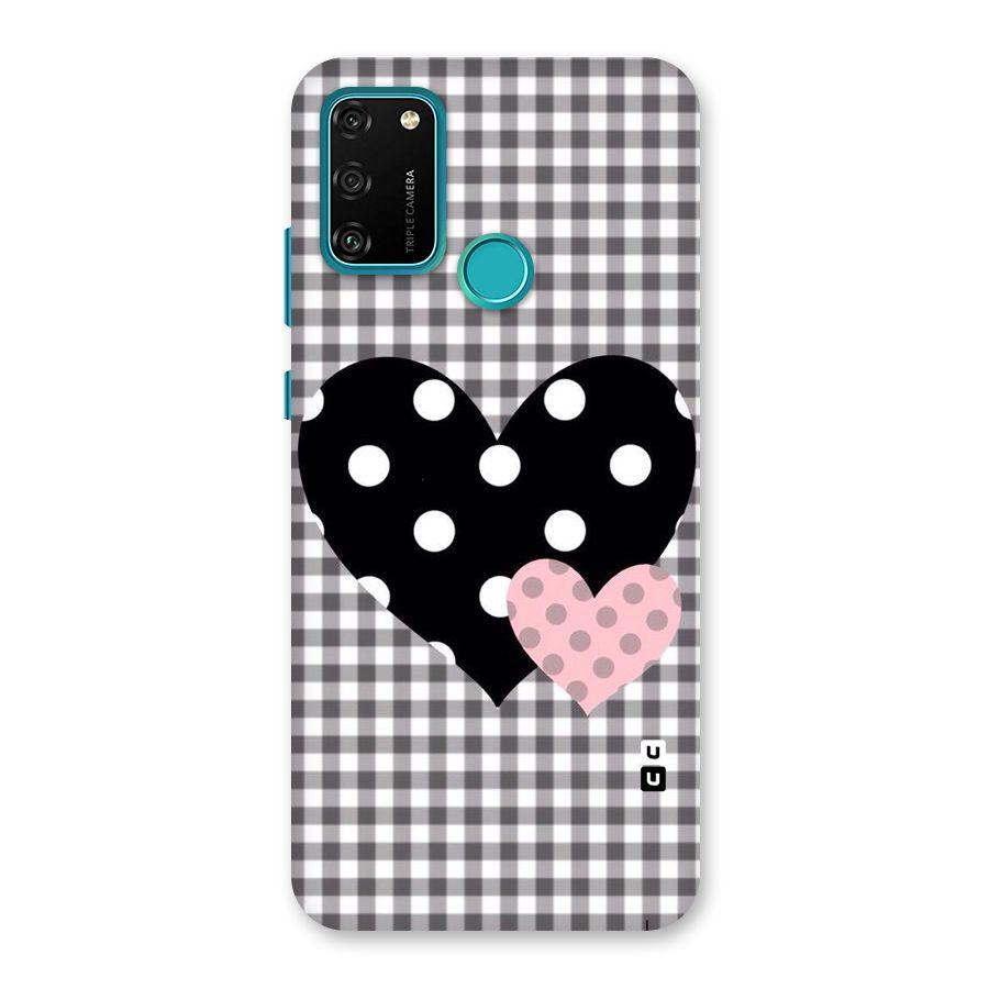 Polka Check Hearts Back Case for Honor 9A