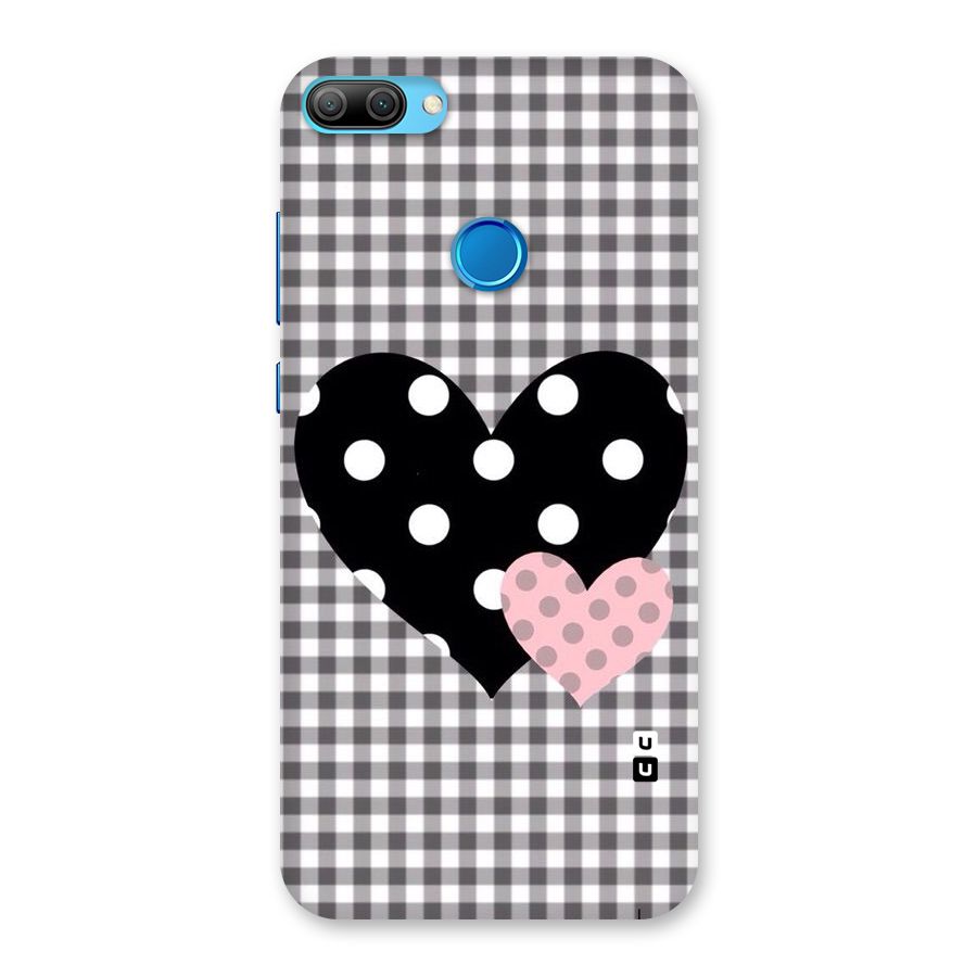 Polka Check Hearts Back Case for Honor 9N