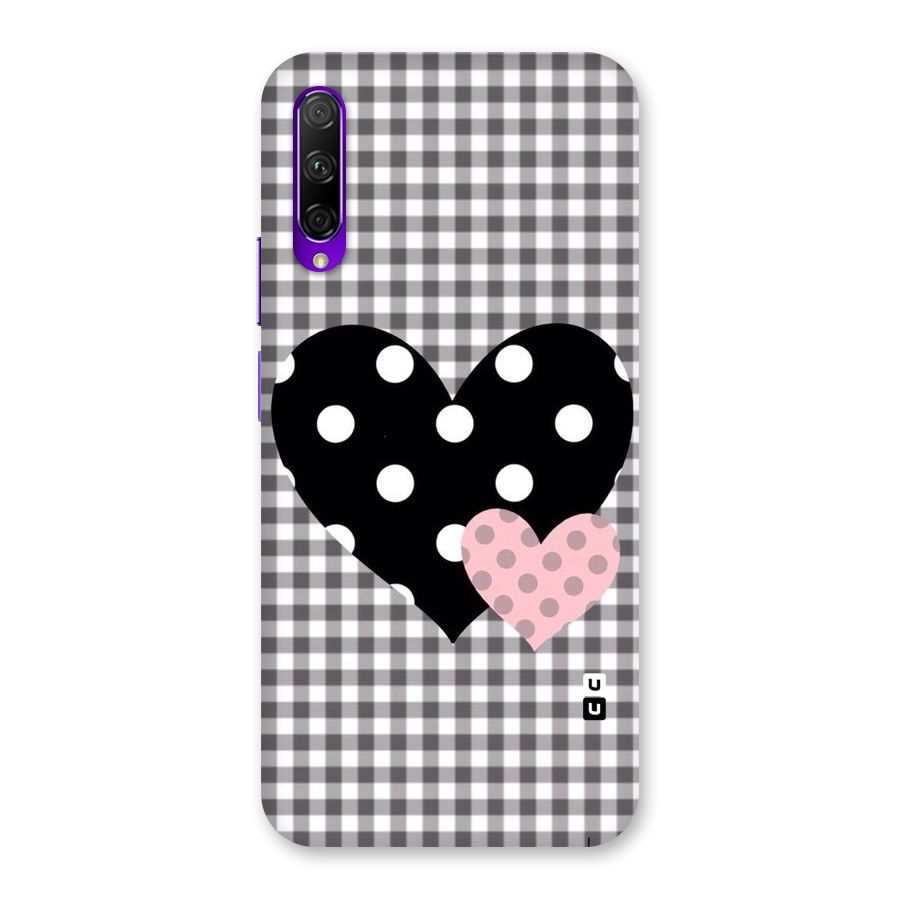 Polka Check Hearts Back Case for Honor 9X Pro