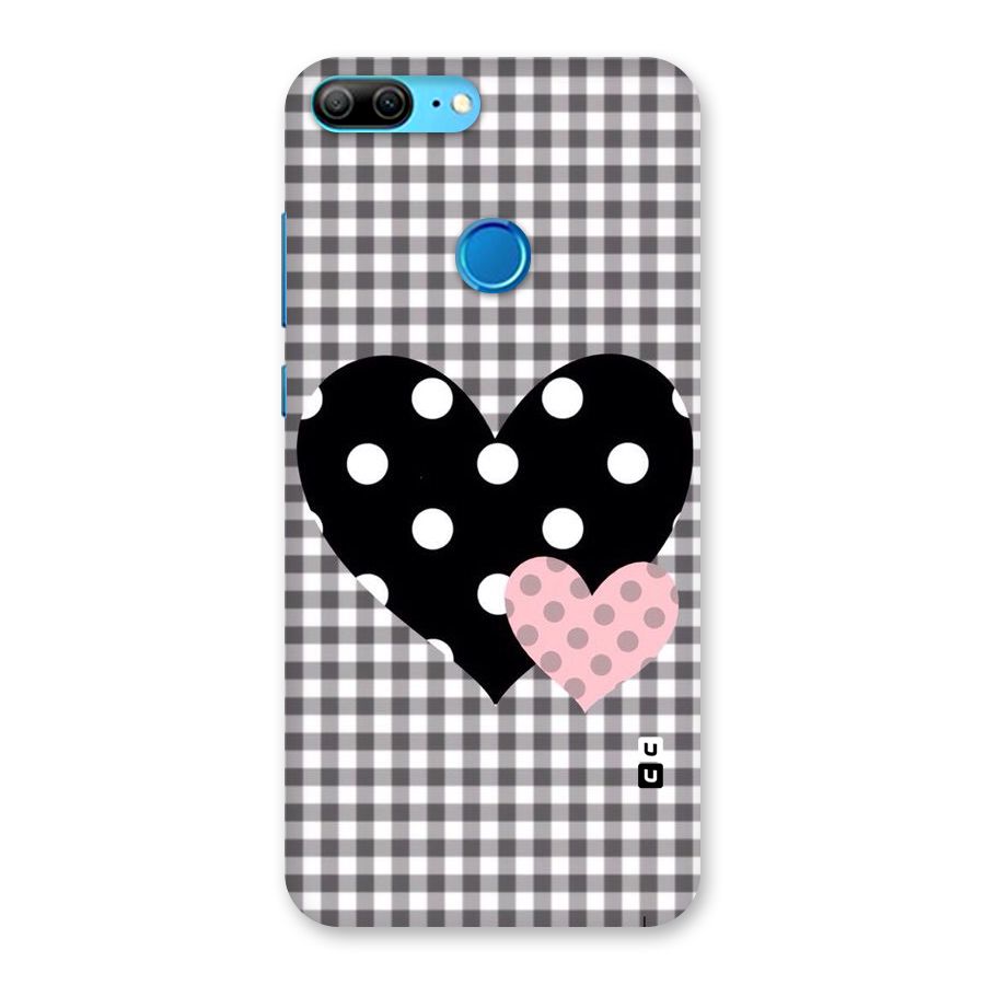 Polka Check Hearts Back Case for Honor 9 Lite