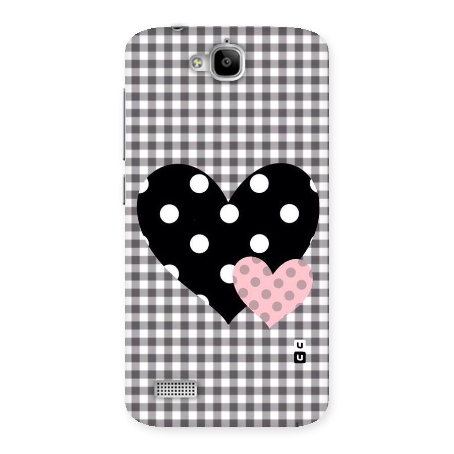 Polka Check Hearts Back Case for Honor Holly