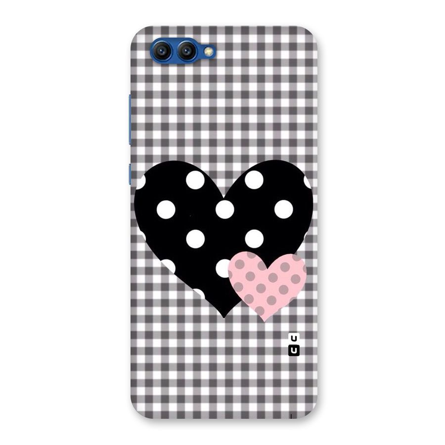 Polka Check Hearts Back Case for Honor View 10