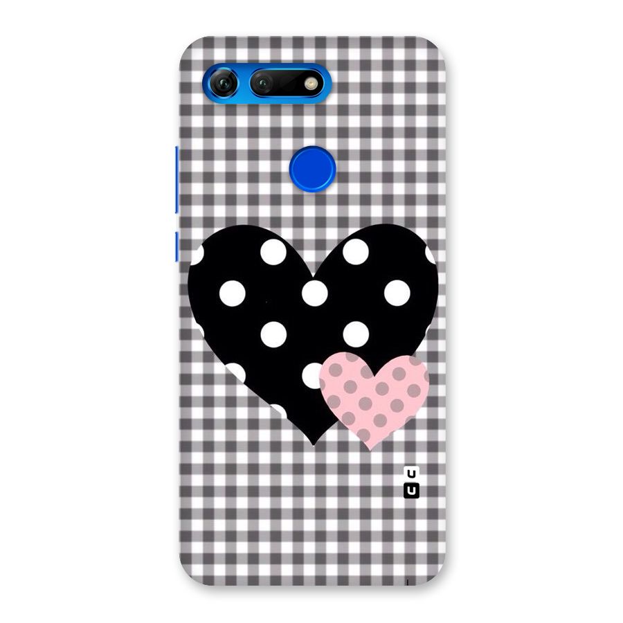 Polka Check Hearts Back Case for Honor View 20