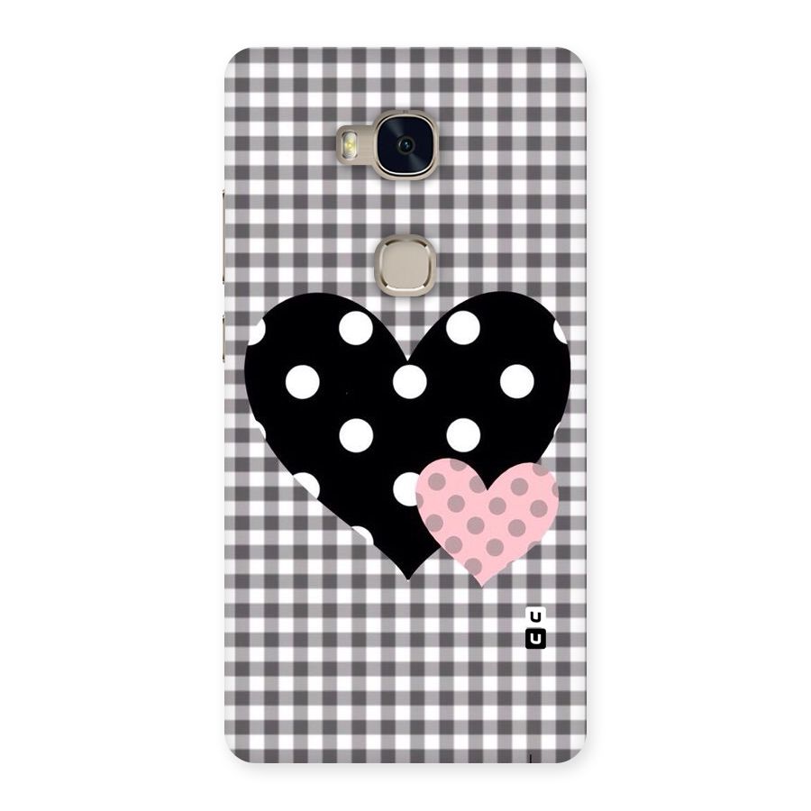 Polka Check Hearts Back Case for Huawei Honor 5X