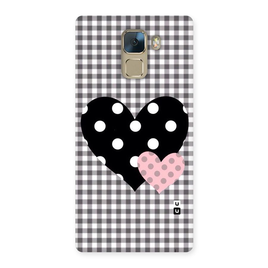 Polka Check Hearts Back Case for Huawei Honor 7