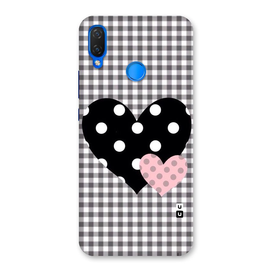 Polka Check Hearts Back Case for Huawei P Smart+
