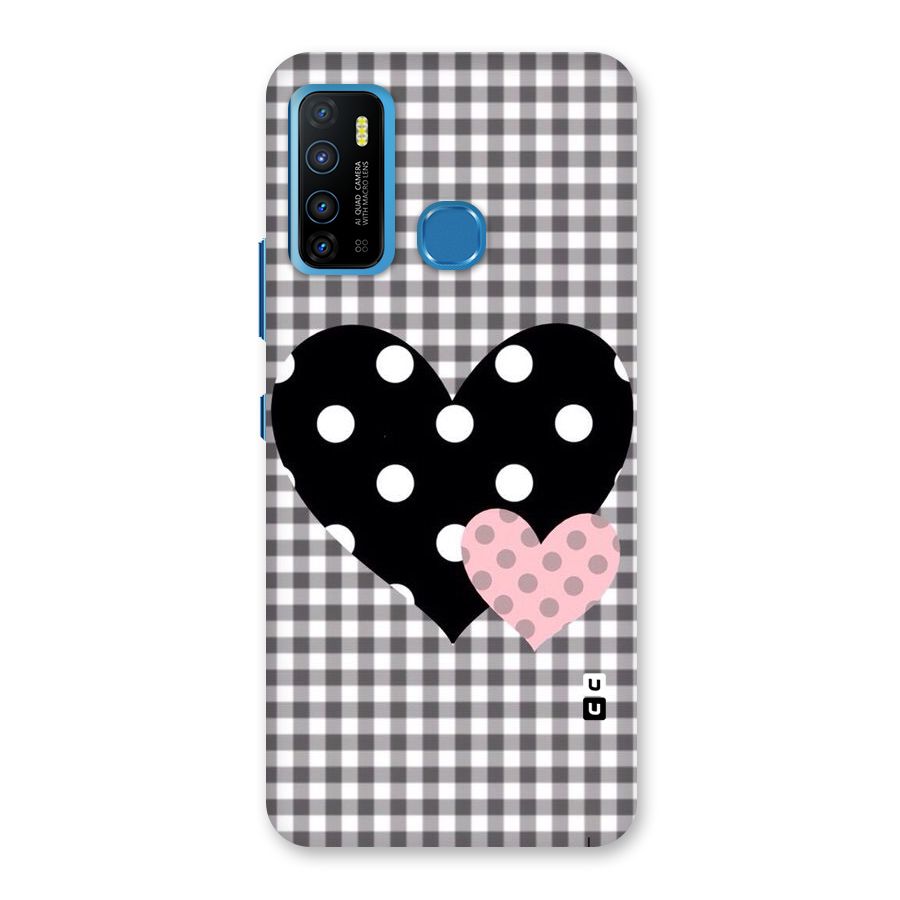 Polka Check Hearts Back Case for Infinix Hot 9