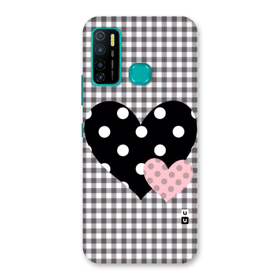 Polka Check Hearts Back Case for Infinix Hot 9 Pro