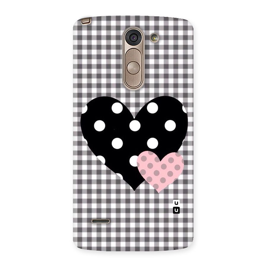 Polka Check Hearts Back Case for LG G3 Stylus