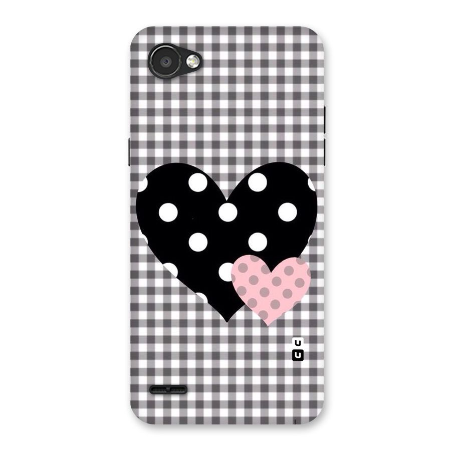 Polka Check Hearts Back Case for LG Q6