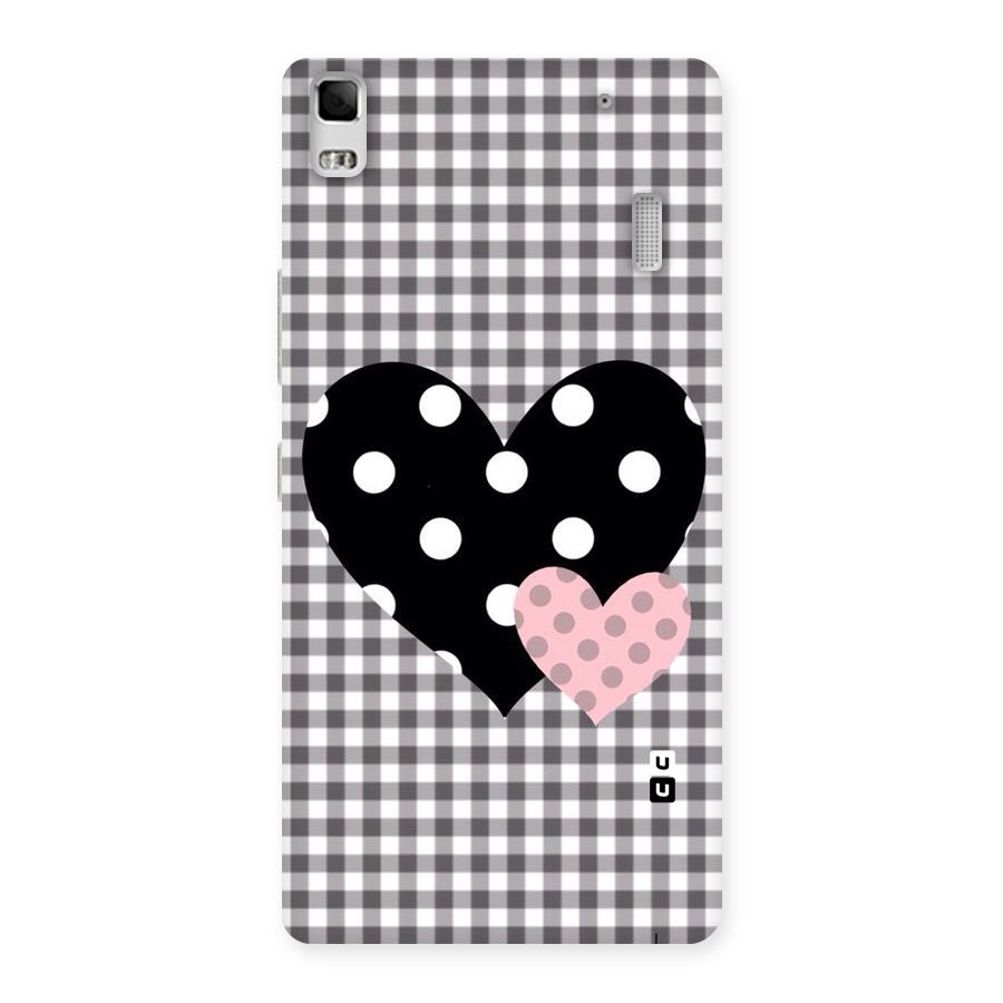 Polka Check Hearts Back Case for Lenovo A7000