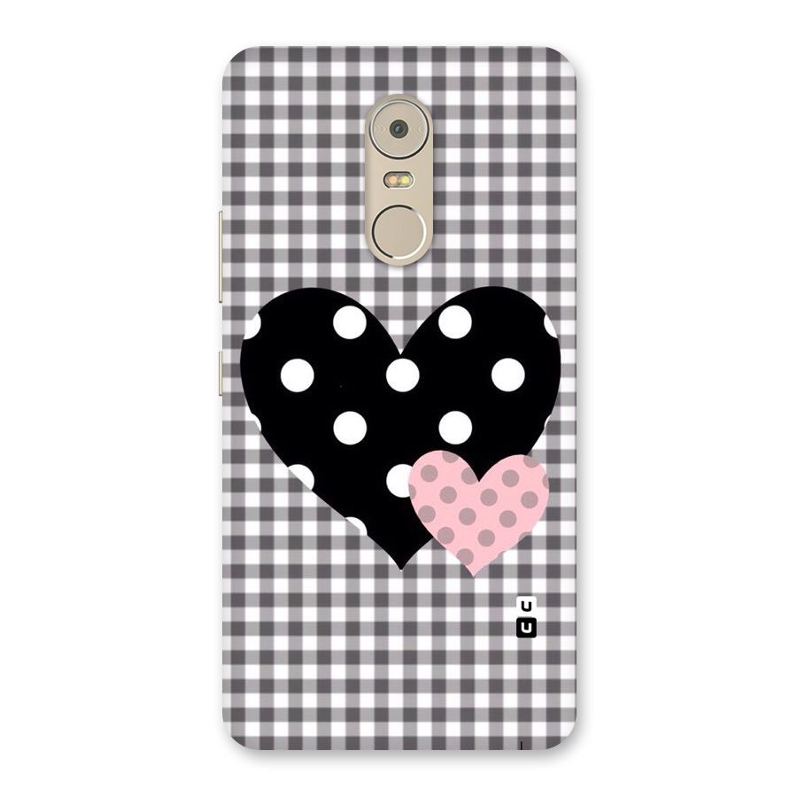 Polka Check Hearts Back Case for Lenovo K6 Note