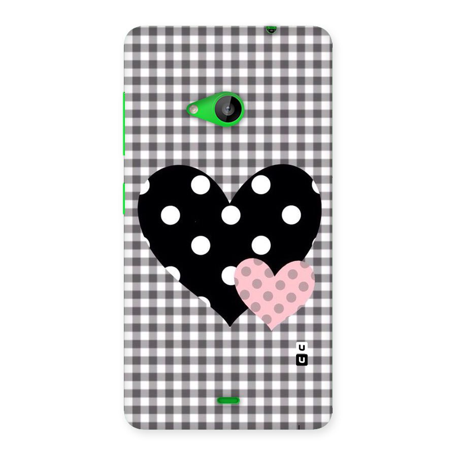 Polka Check Hearts Back Case for Lumia 535