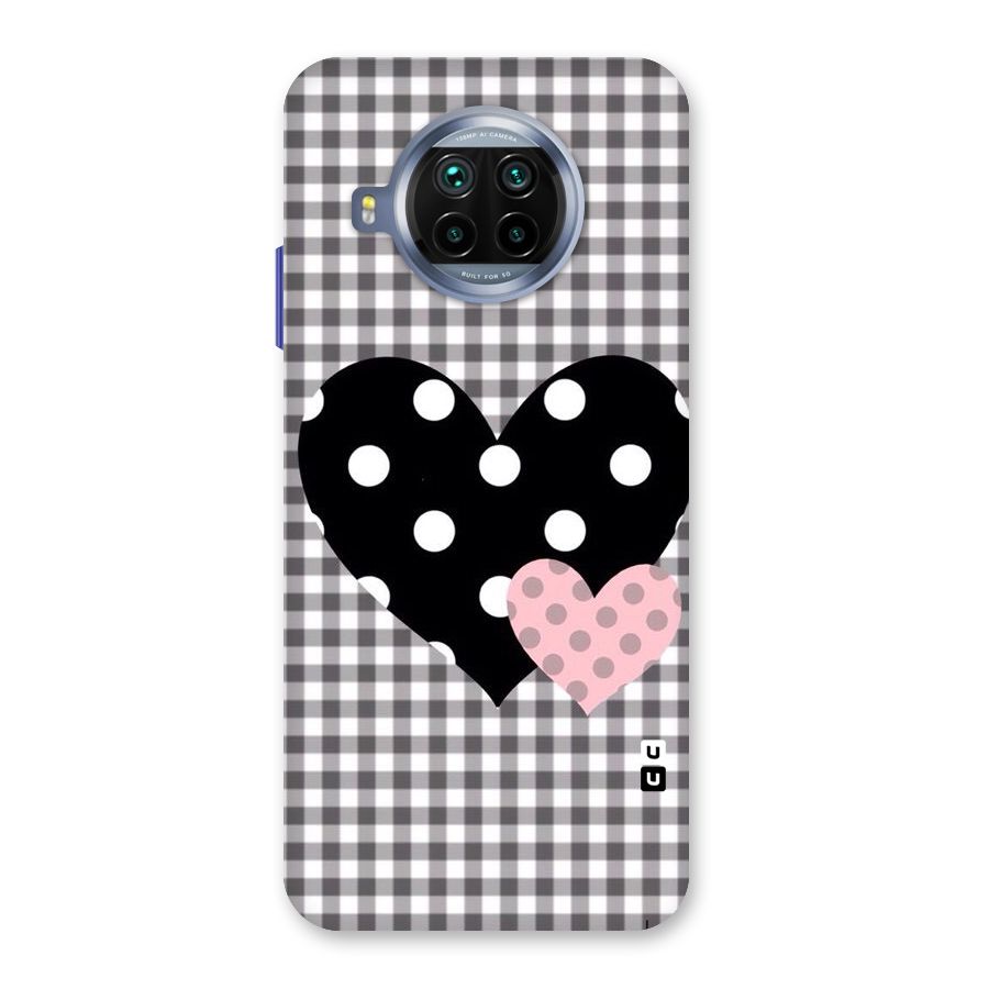 Polka Check Hearts Back Case for Mi 10i