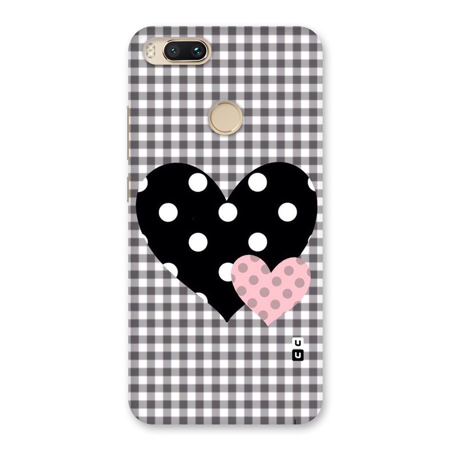 Polka Check Hearts Back Case for Mi A1