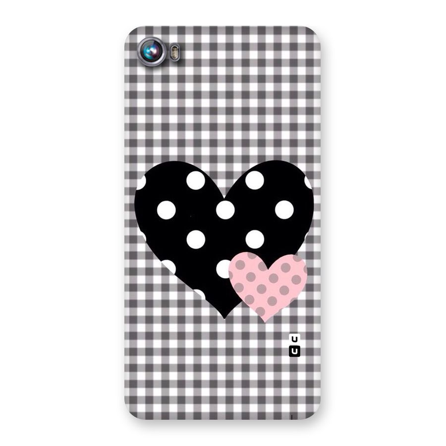 Polka Check Hearts Back Case for Micromax Canvas Fire 4 A107